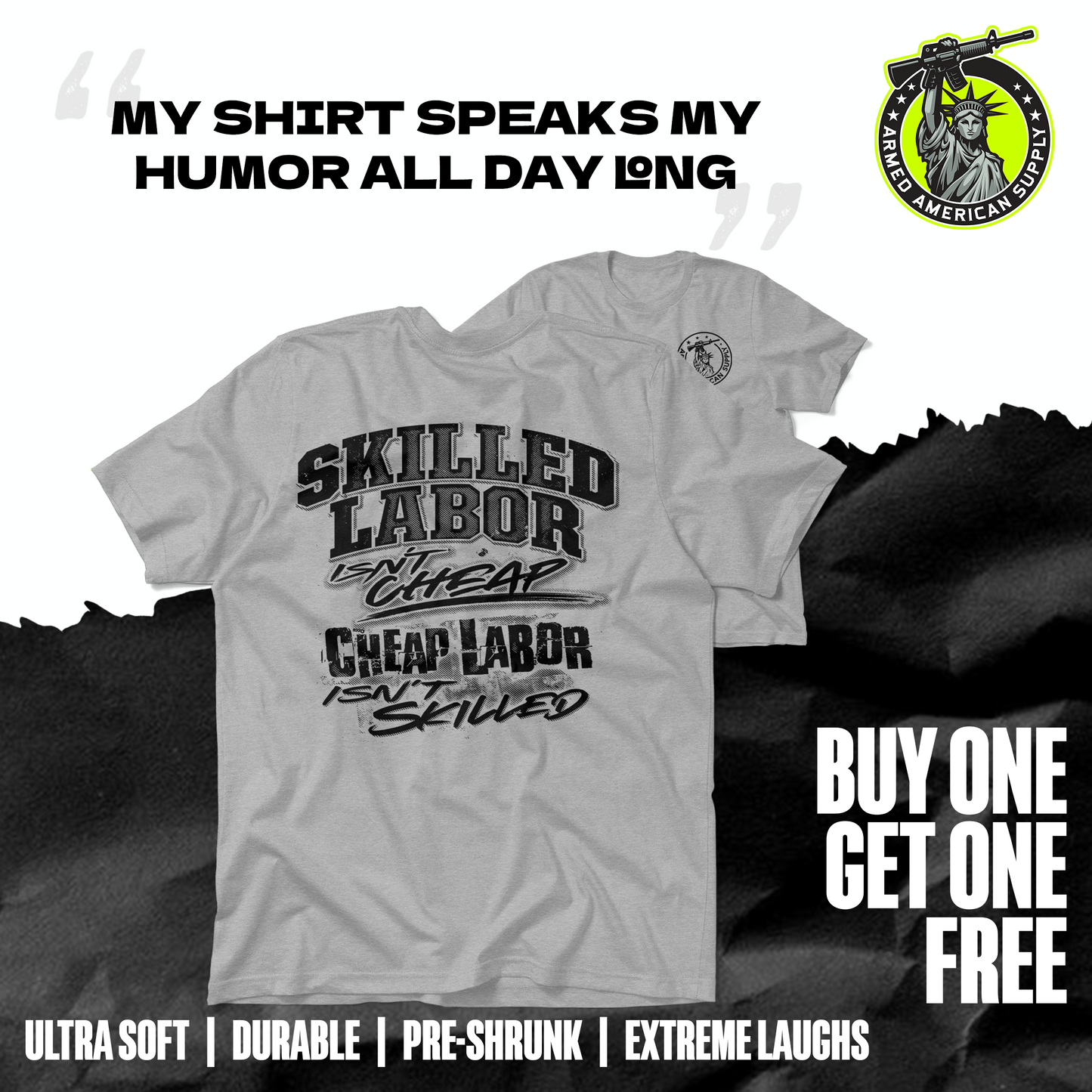Skilled Labor - Safety Yellow T-Shirt