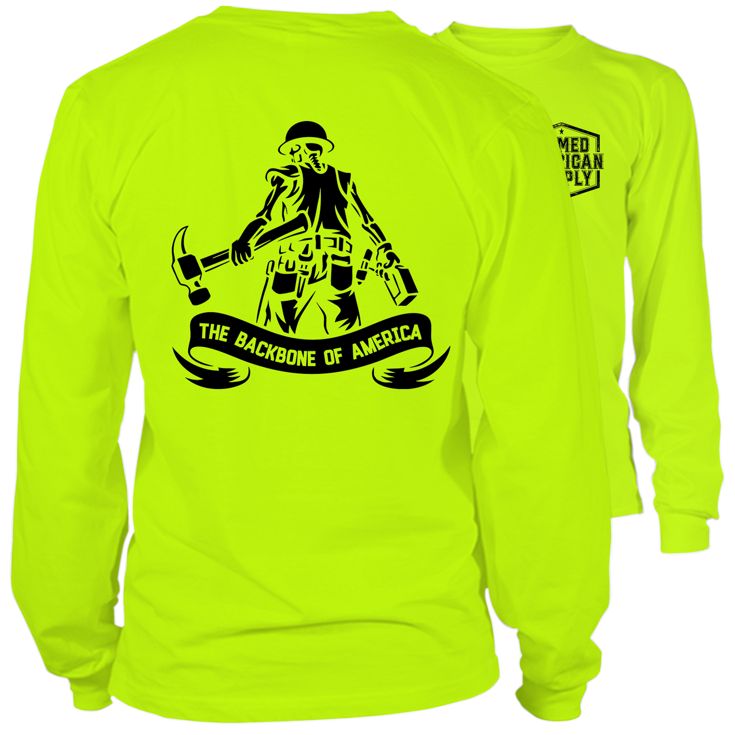 Backbone Of America - Long Sleeve Safety Hi-Vis T-Shirt