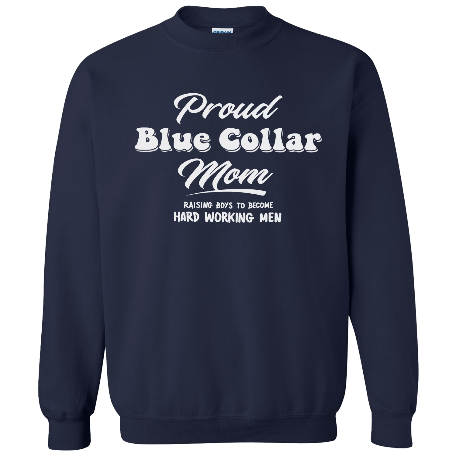 Armed American Supply Proud Blue Collar Mom Crew Sweatshirt Navy SM
