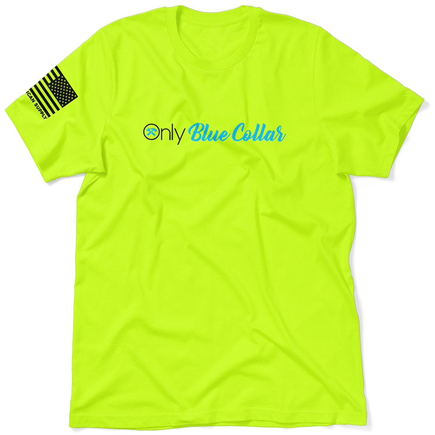 White t shirt with blue collar best sale