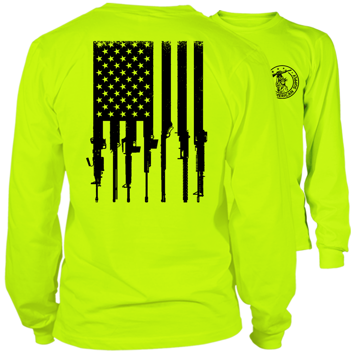 Rifle Flag - Long Sleeve Hi-Vis T-Shirt