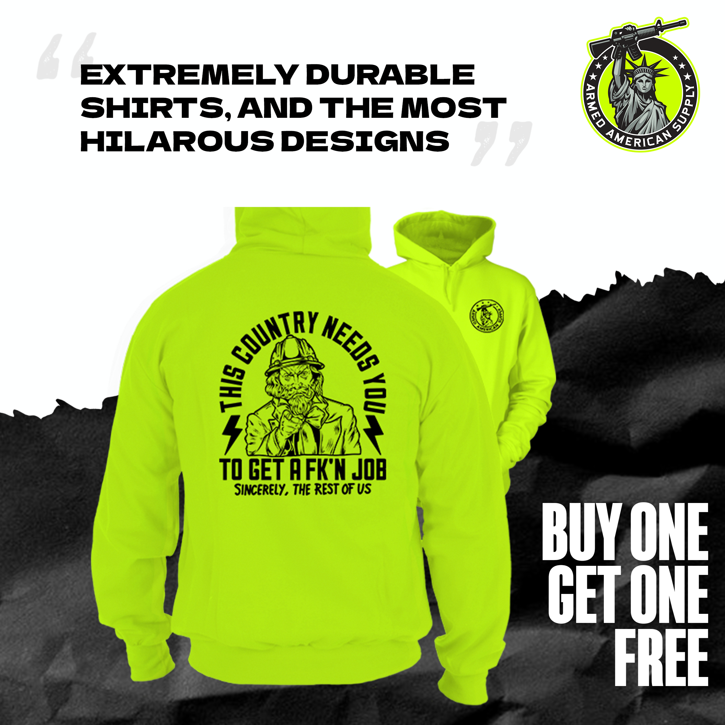 Your Country Needs You - Safety Yellow Hoodie