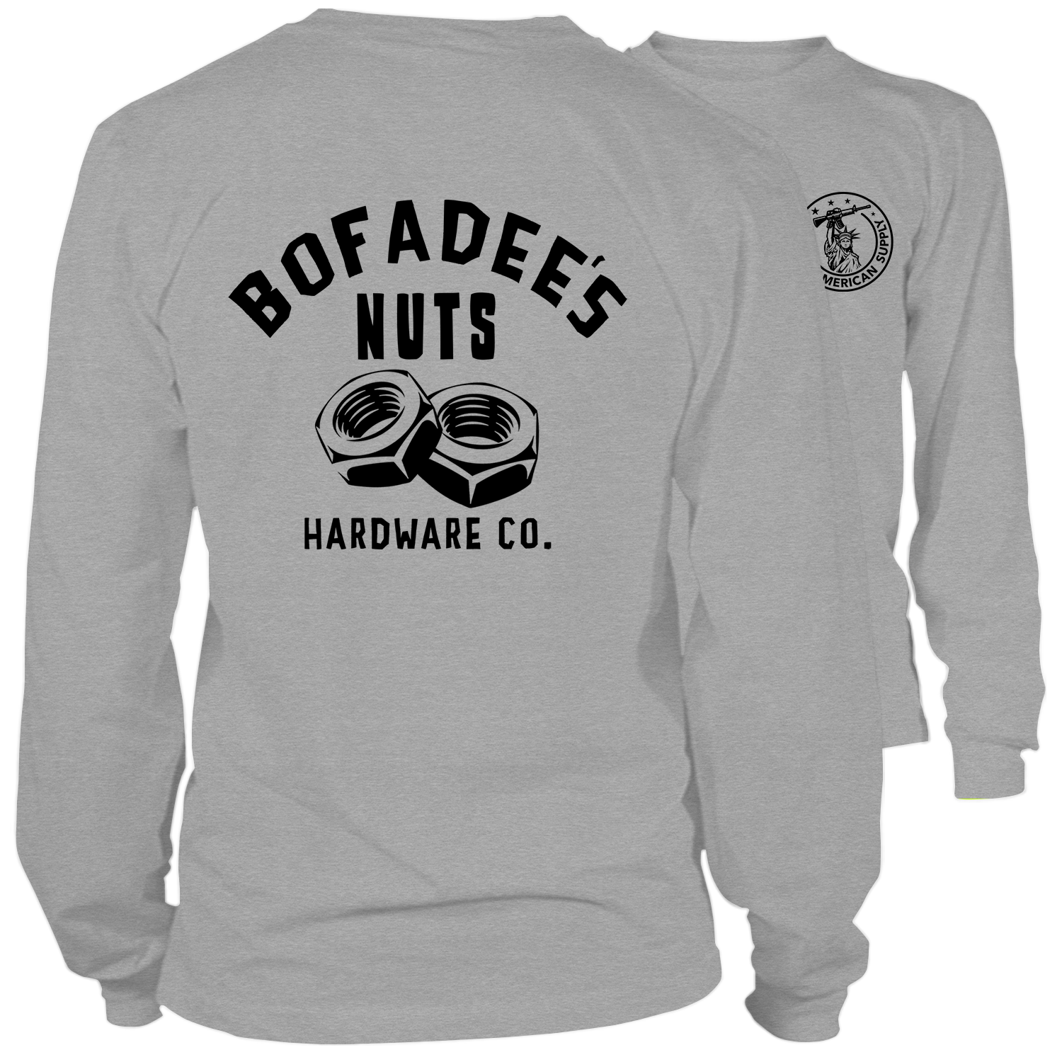 Bofadee's - Long Sleeve Heather Gray T-Shirt