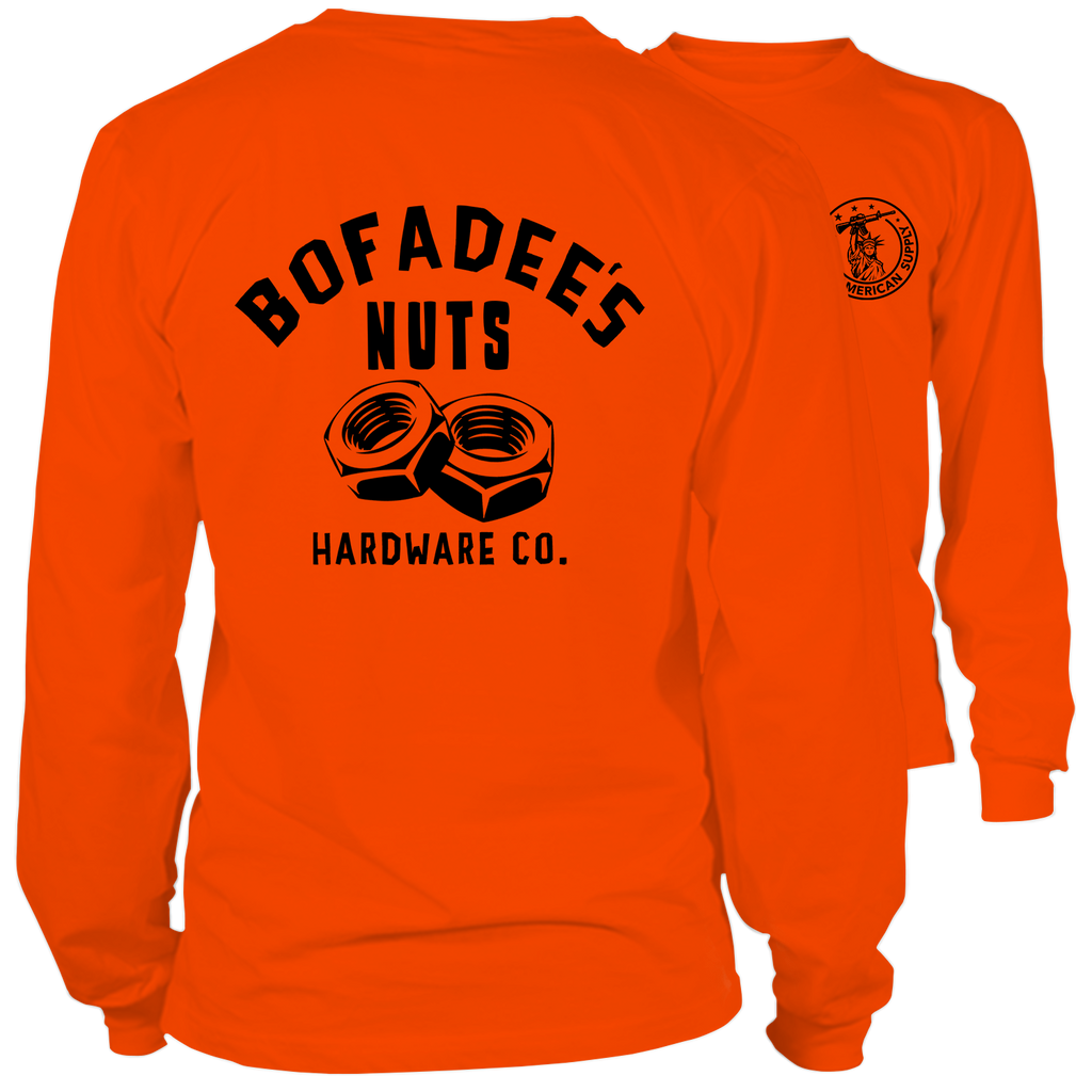 Bofadee's - Long Sleeve Safety Orange Hi-Vis T-Shirt