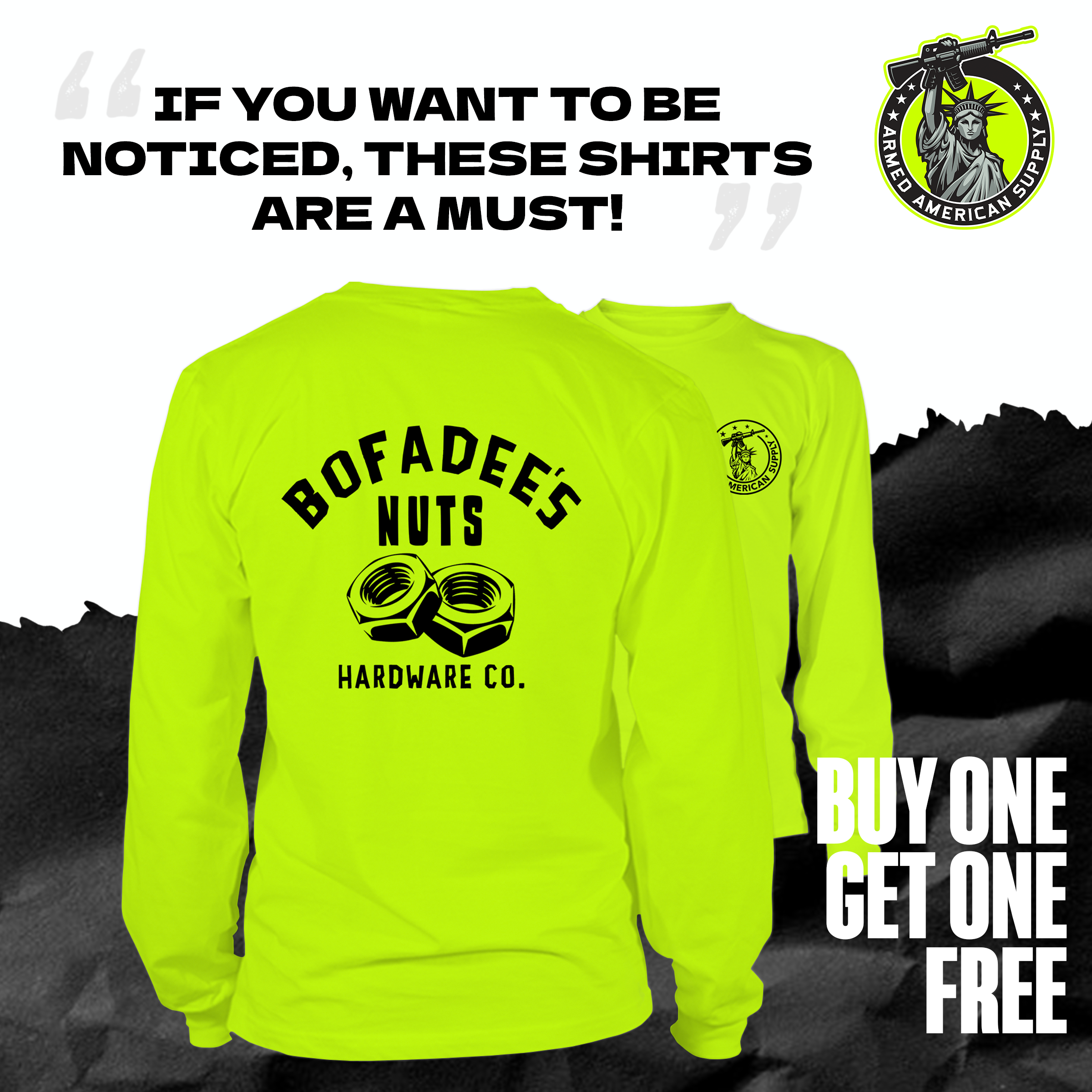 Bofadee's - Long Sleeve Hi-Vis T-Shirt