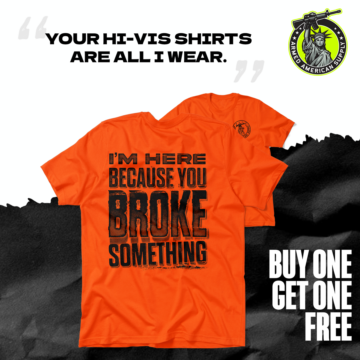 Broke Something - Safety Orange T-Shirt