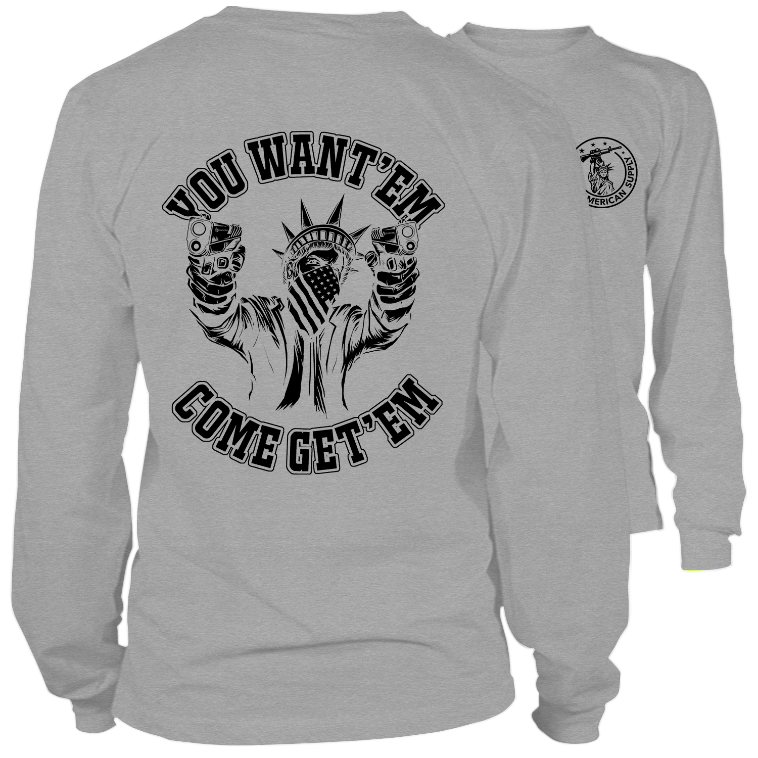 Come Get'em - Long Sleeve Heather Gray Shirt