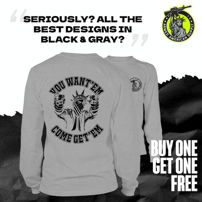 Come Get'em - Long Sleeve Heather Gray Shirt