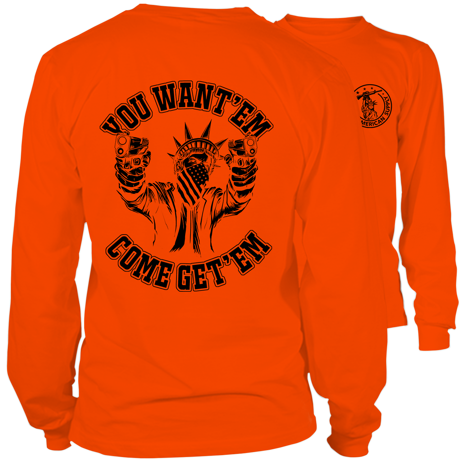 Come Get'em - Long Sleeve Hi-Vis Safety Orange Shirt