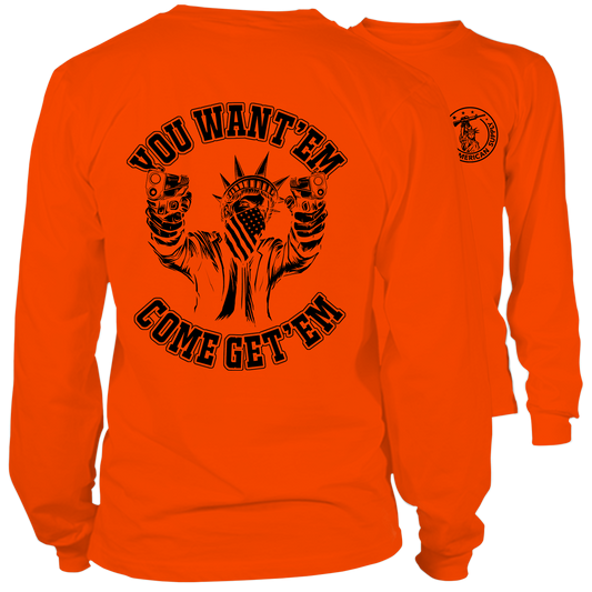 Come Get'em - Long Sleeve Hi-Vis Safety Orange Shirt