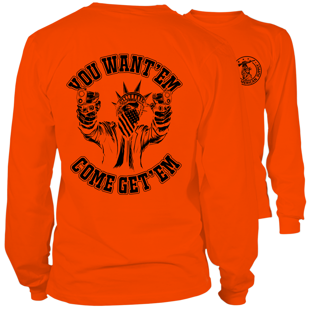 Come Get'em - Long Sleeve Hi-Vis Safety Orange Shirt