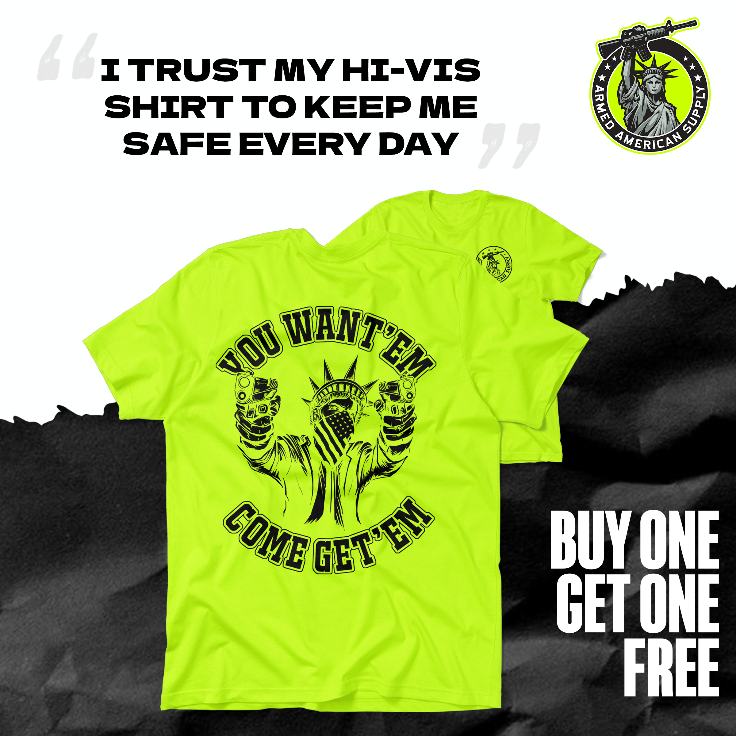 Come Get'em - Safety Yellow T-Shirt