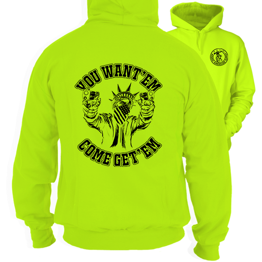 Come Get 'Em - Safety Yellow Hi Vis Hoodie