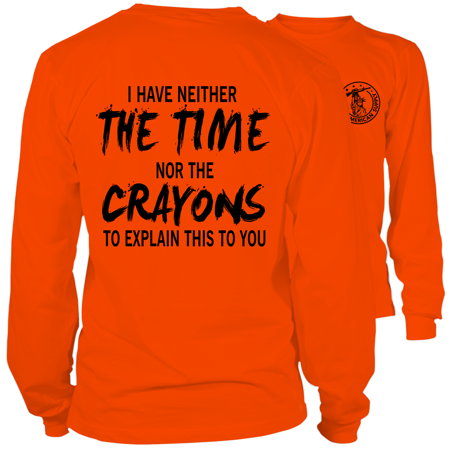 Crayons - Long Sleeve Hi-Vis Safety Orange Shirt