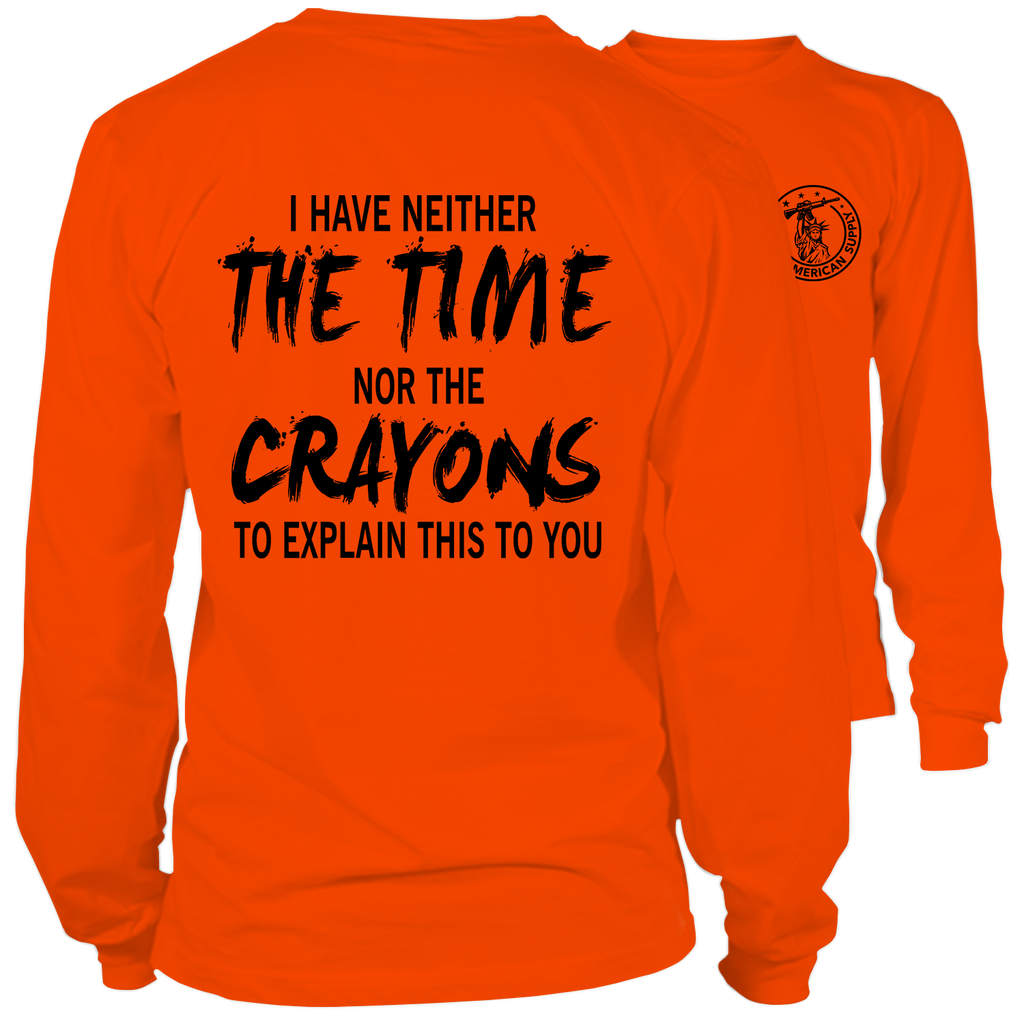 Crayons - Long Sleeve Hi-Vis Safety Orange Shirt