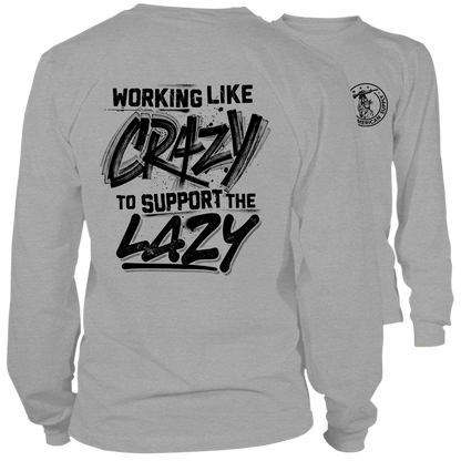 Crazy - Long Sleeve Heather Gray Shirt