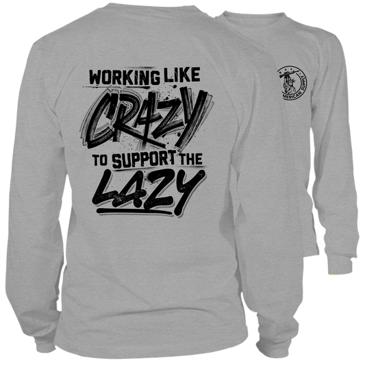 Crazy - Long Sleeve Heather Gray Shirt