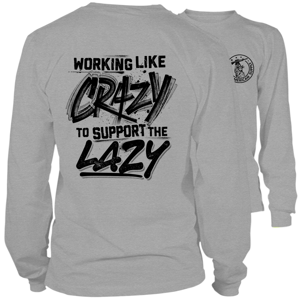 Crazy - Long Sleeve Heather Gray Shirt