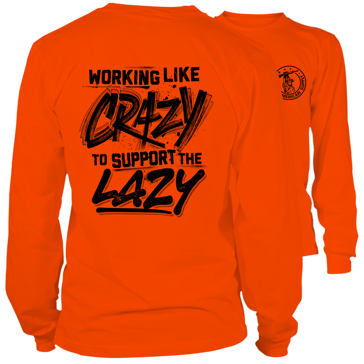 Crazy - Long Sleeve Hi-Vis Safety Orange Shirt