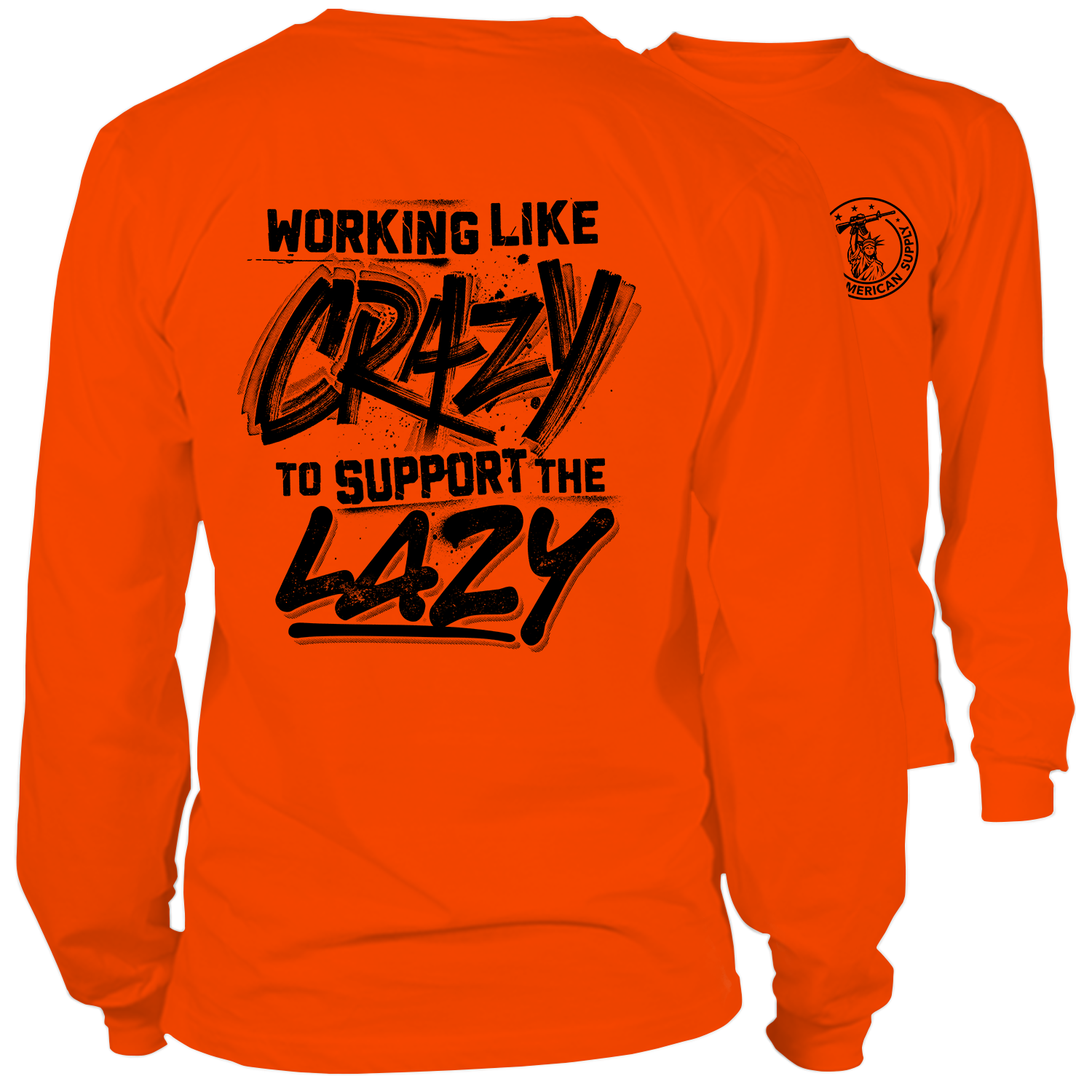 Crazy - Long Sleeve Hi-Vis Safety Orange Shirt