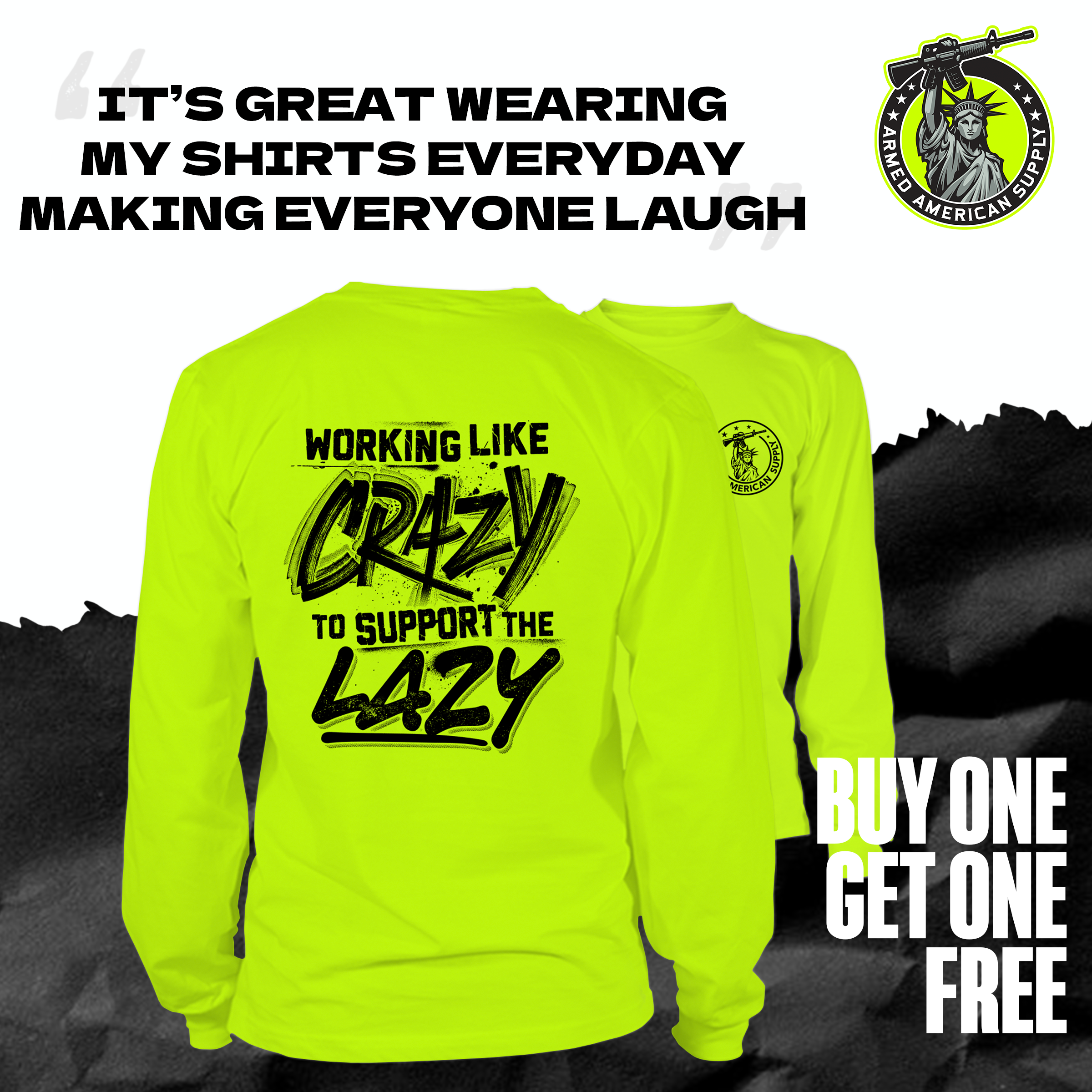 Crazy - Long Sleeve Hi-Vis T-Shirt