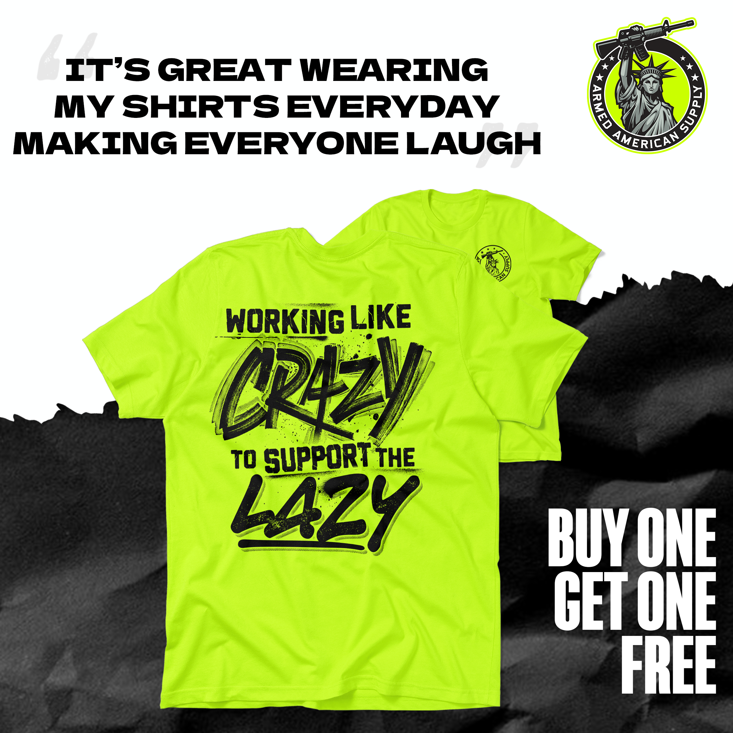 Crazy - Safety Yellow T-Shirt