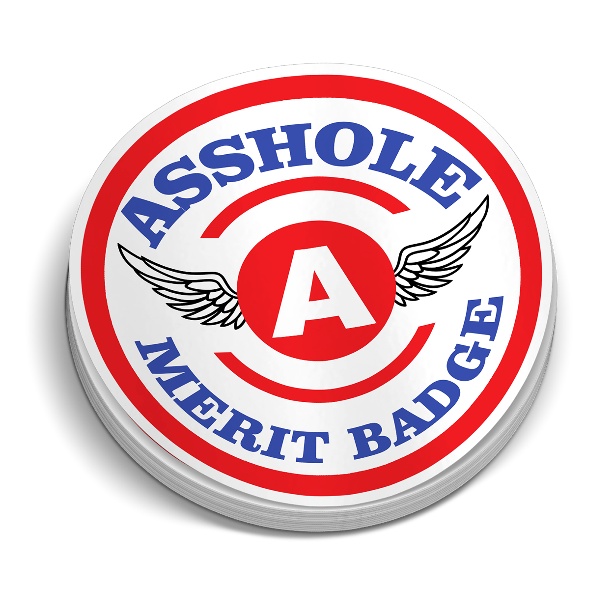 Asshole Merit Badge Hard Hat Decal