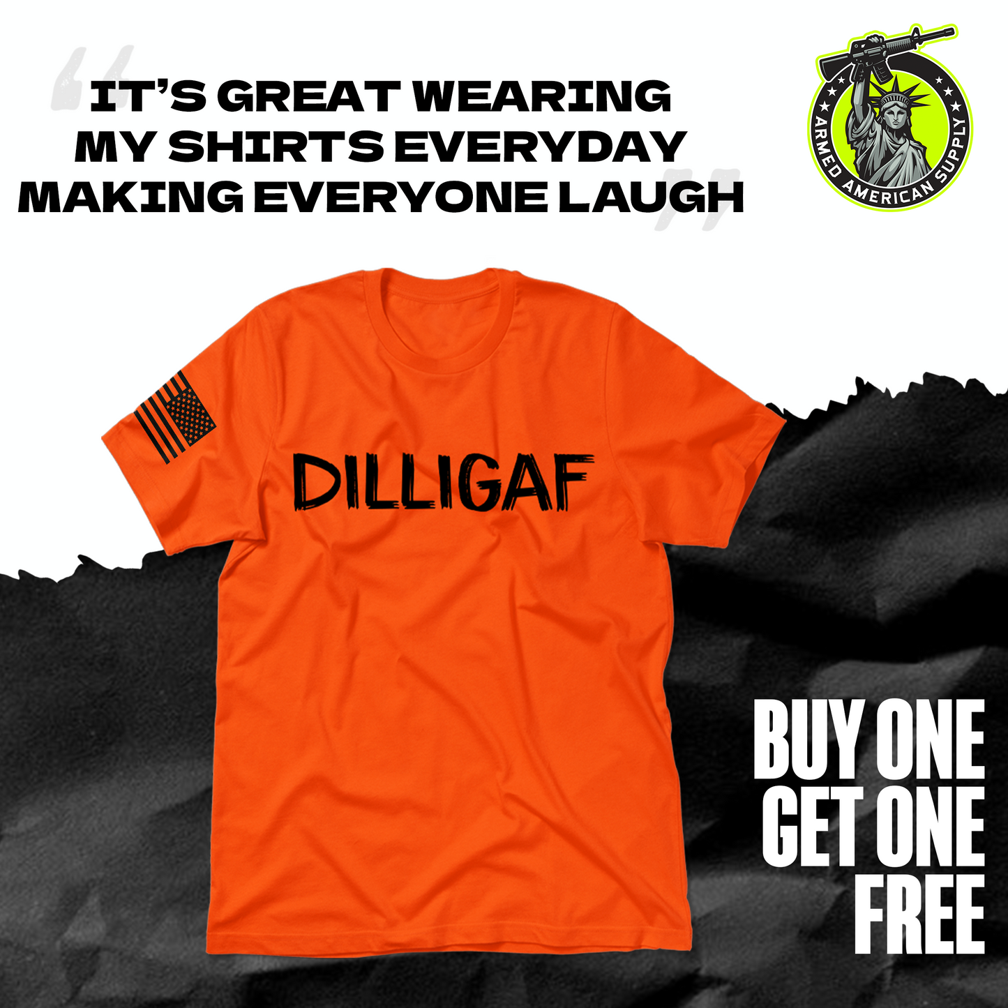 DILLIGAF  - Safety Orange T-Shirt