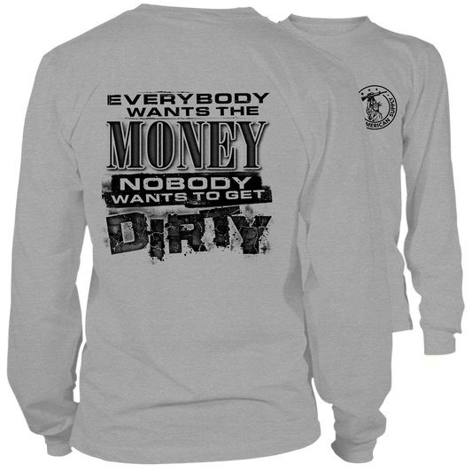 Dirty - Long Sleeve Heather Gray T-Shirt