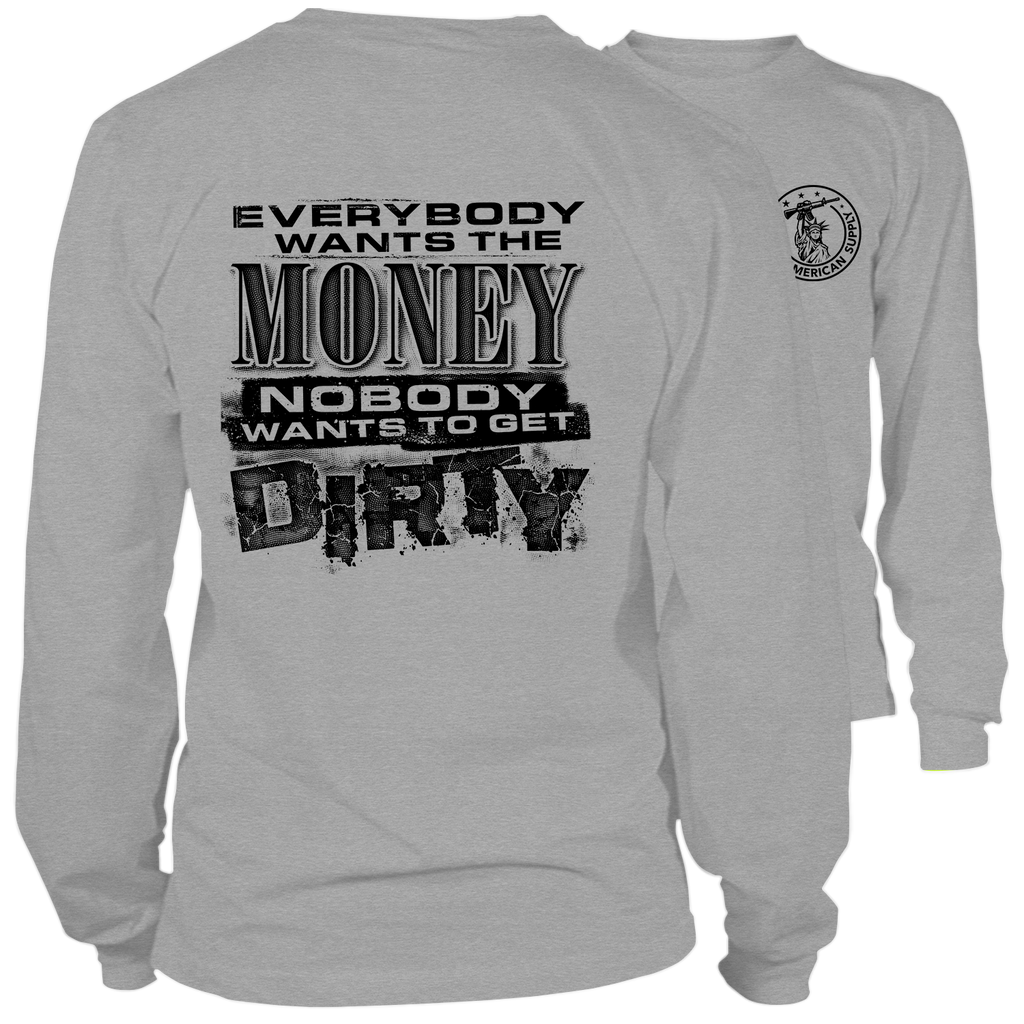 Dirty - Long Sleeve Heather Gray T-Shirt