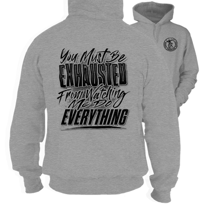 Exhausted - Heather Gray Hoodie