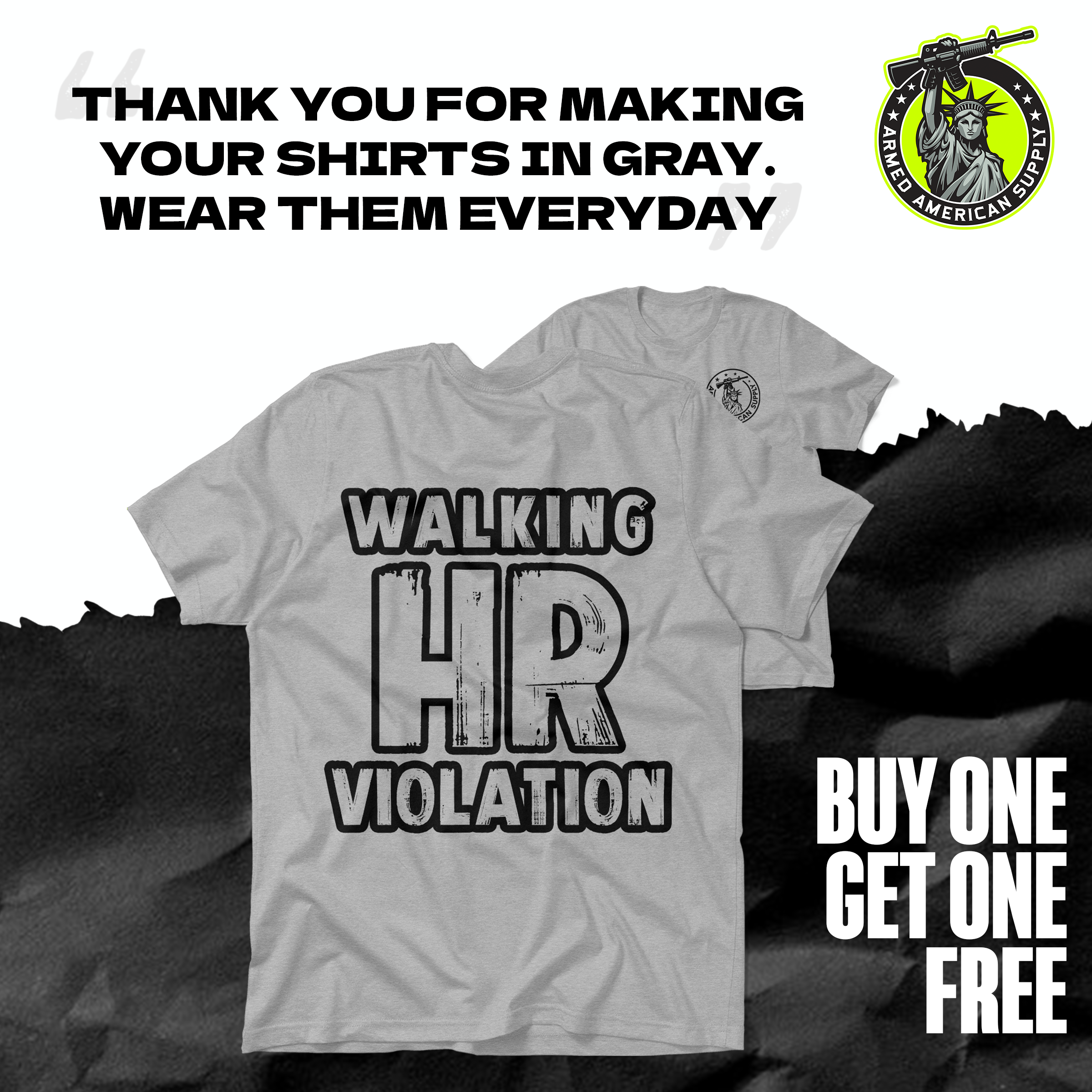 HR Violation - Heather Gray T-Shirt