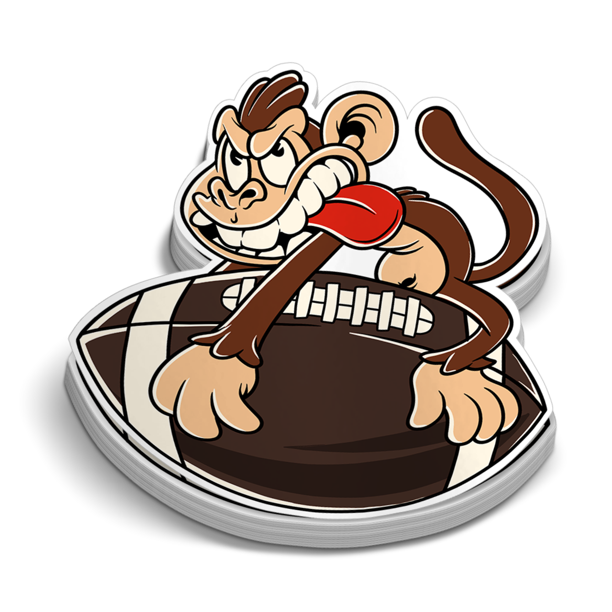 Monkey Football Hard Hat Decal