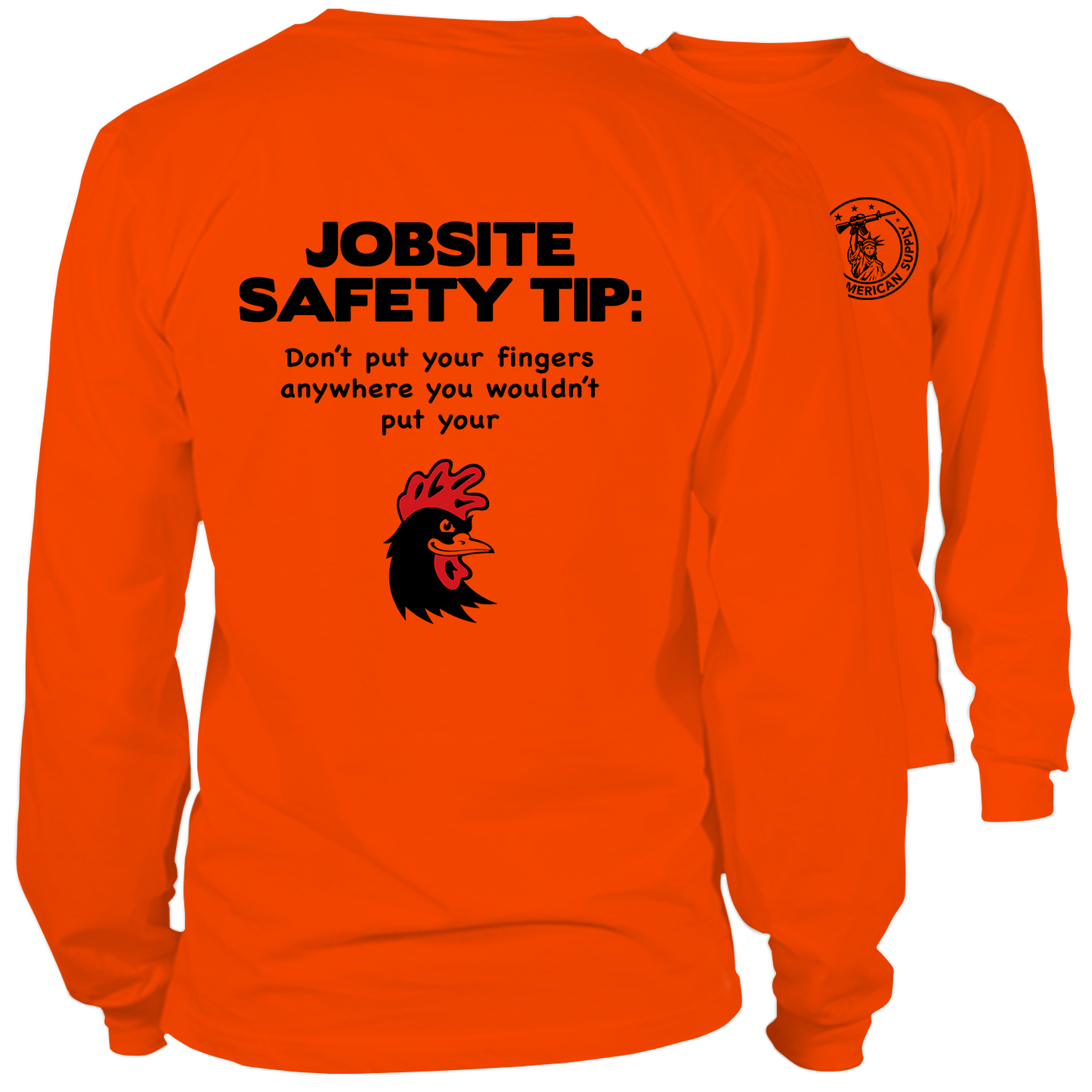 Jobsite - Long Sleeve Hi-Vis Safety Orange Shirt