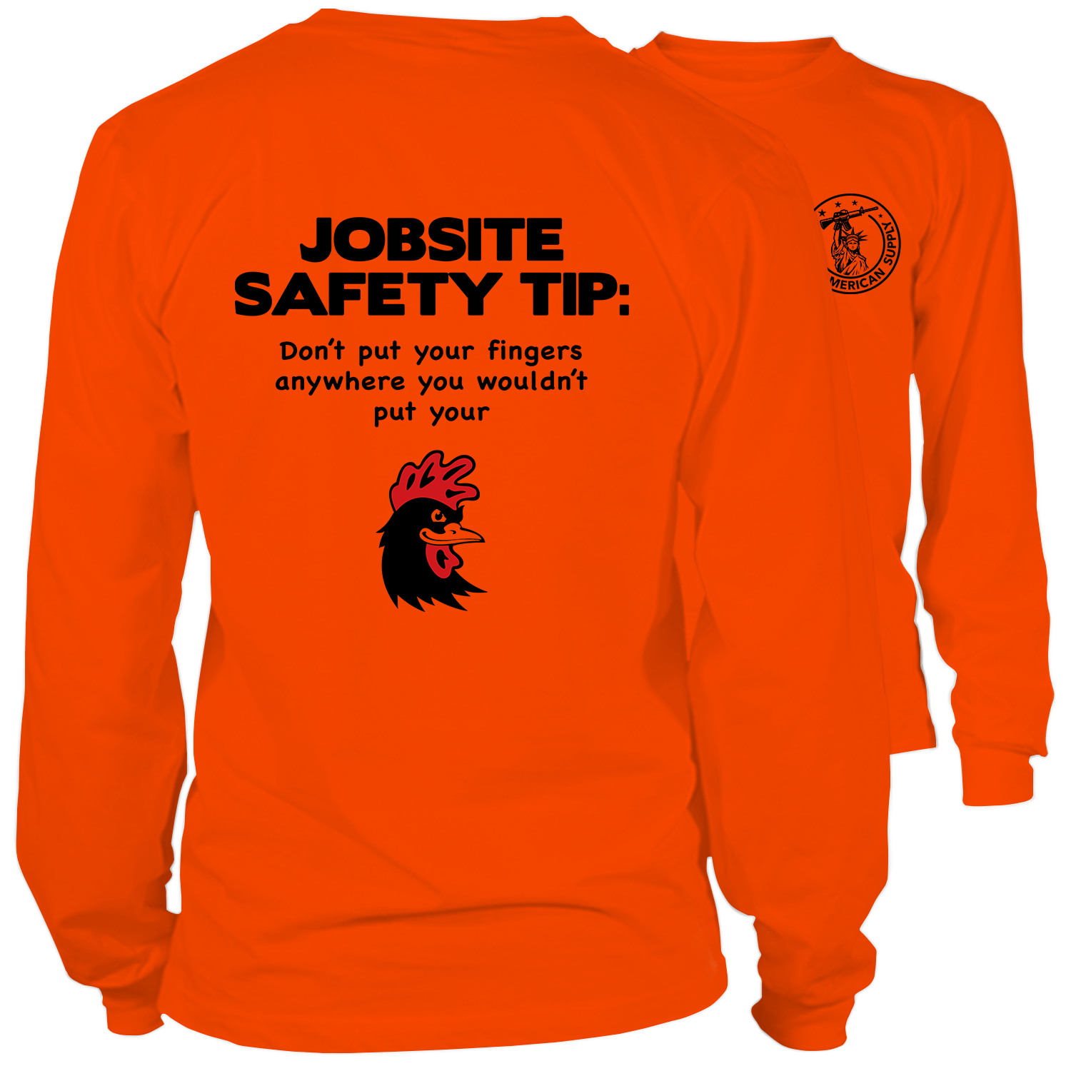 Jobsite - Long Sleeve Hi-Vis Safety Orange Shirt