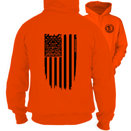 Molon Labe Ghost Flag - Hi-Vis Orange Hoodie