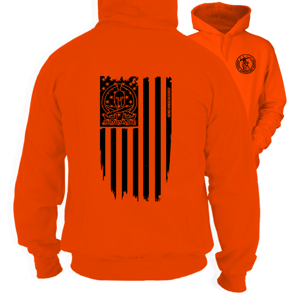 Molon Labe Ghost Flag - Hi-Vis Orange Hoodie