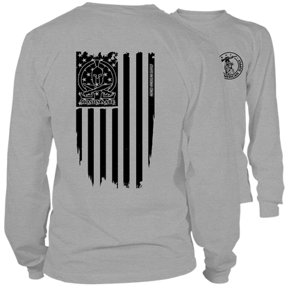 Molon Labe Ghost Flag - Long Sleeve Heather Gray T-Shirt