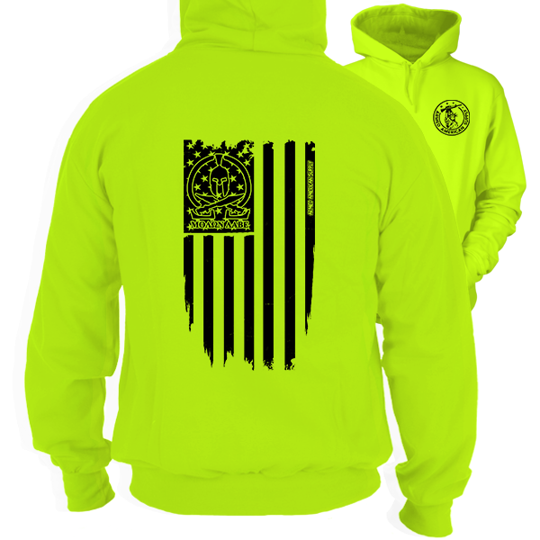 Molon Labe Ghost Flag - Hi-Vis Hoodie