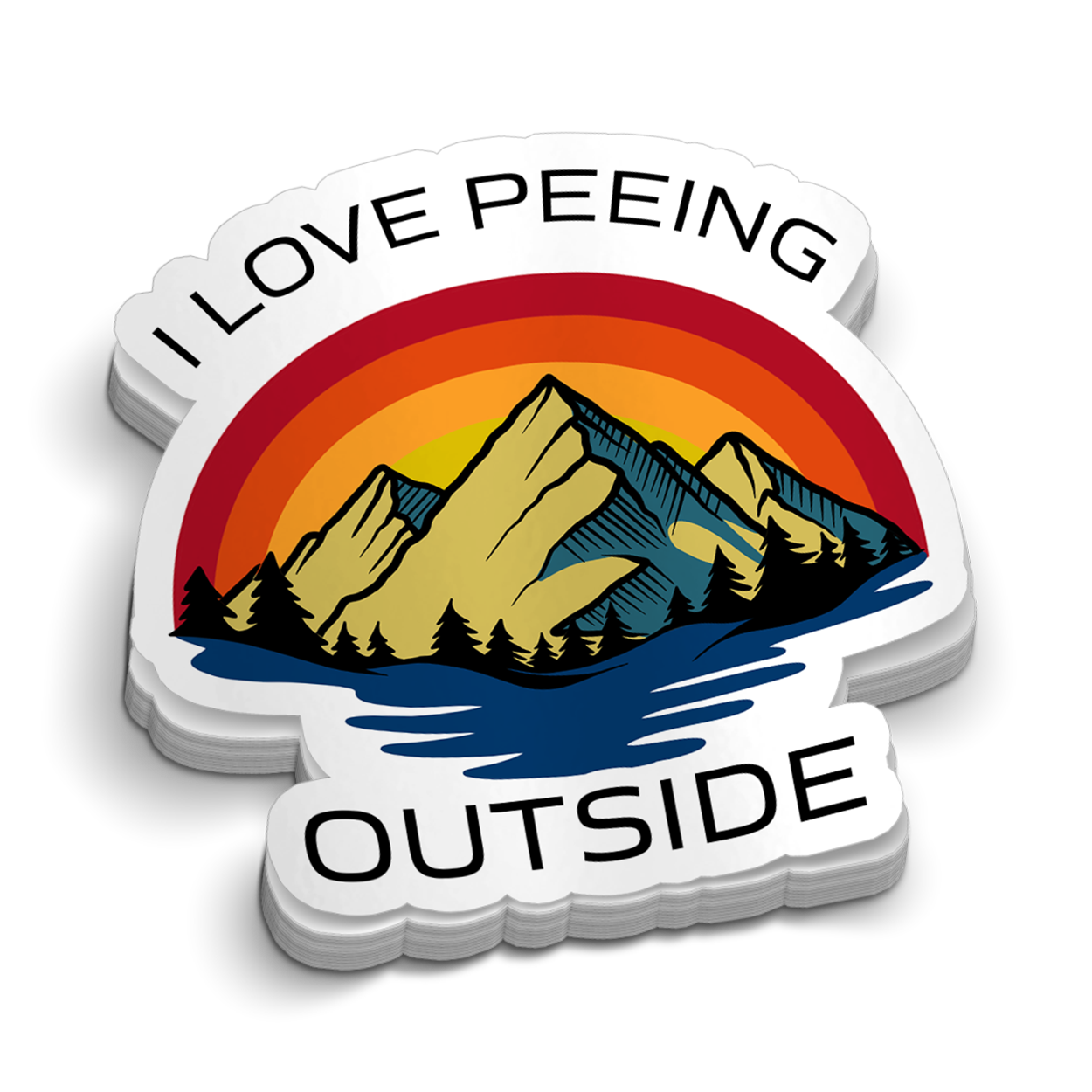 Peeing Outside Hard Hat Decal