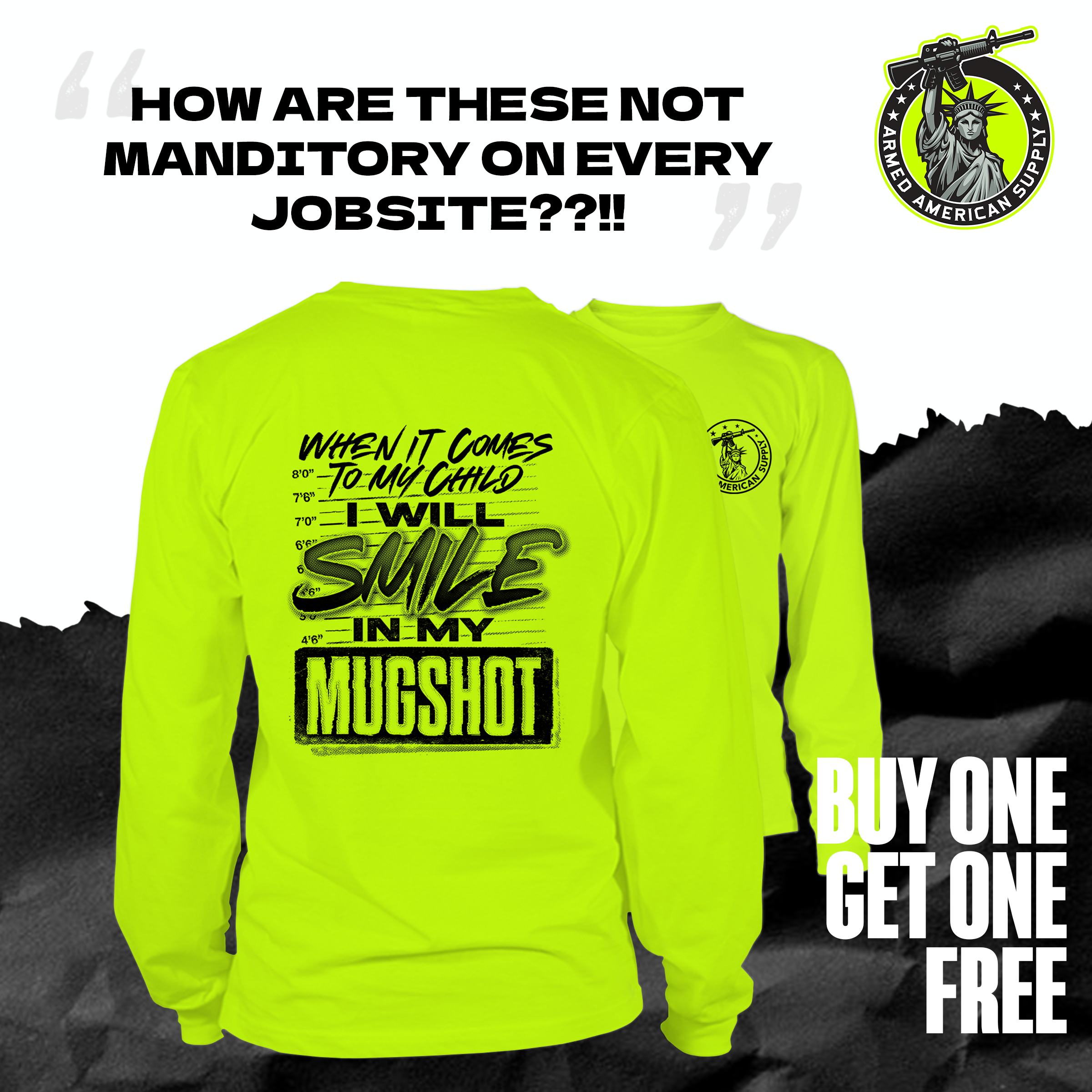 Mugshot - Long Sleeve Hi-Vis T-Shirt