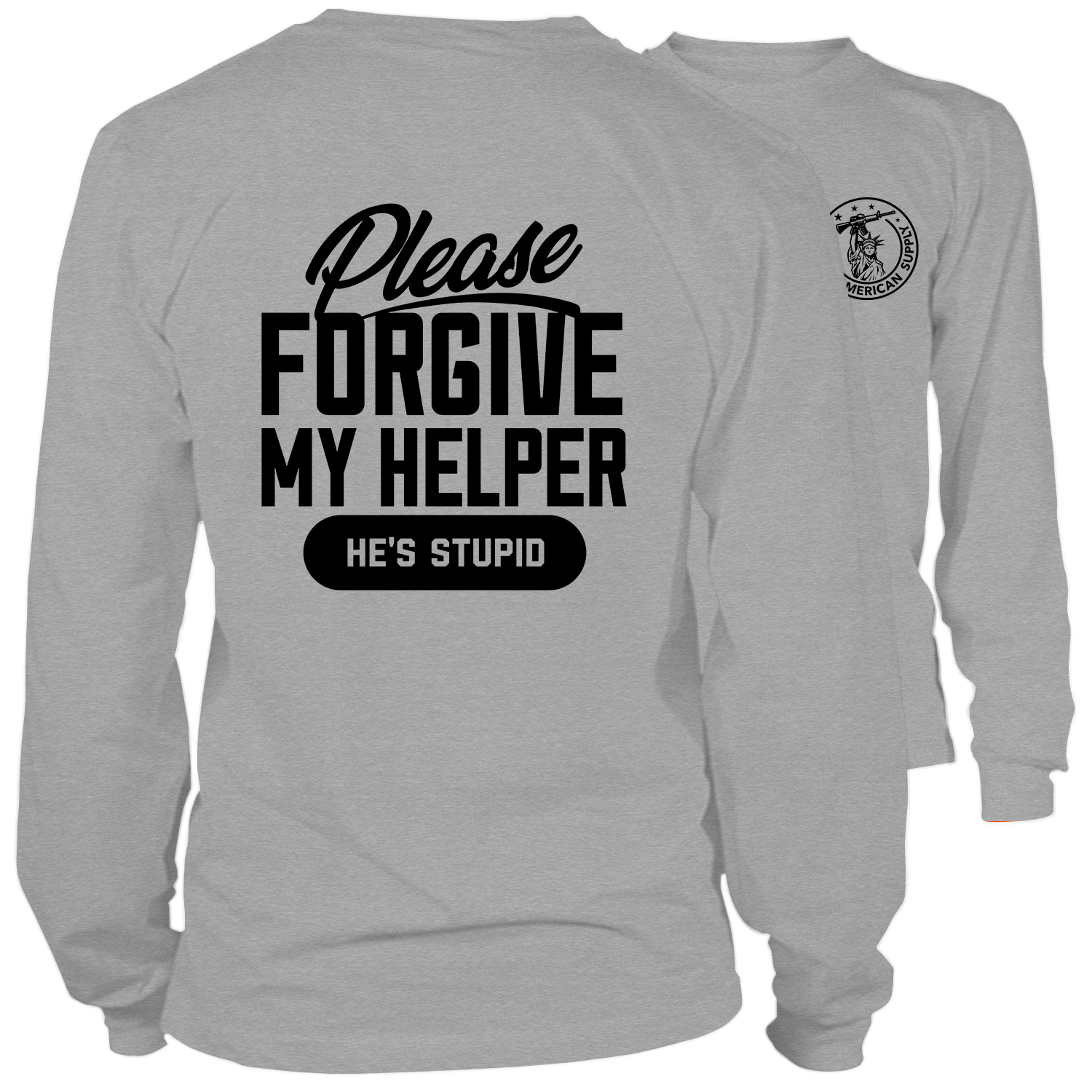 My Helper - Long Sleeve Heather Gray Shirt