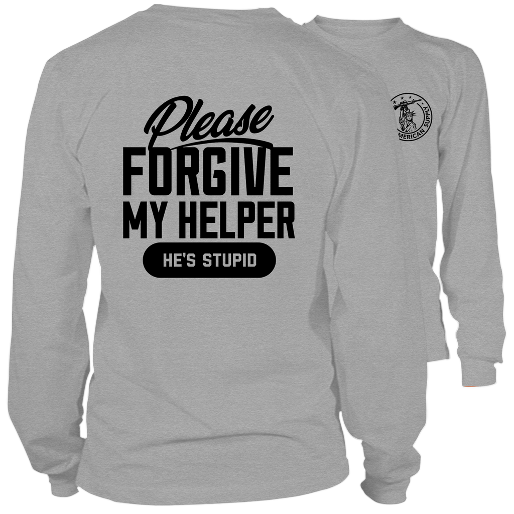 My Helper - Long Sleeve Heather Gray Shirt