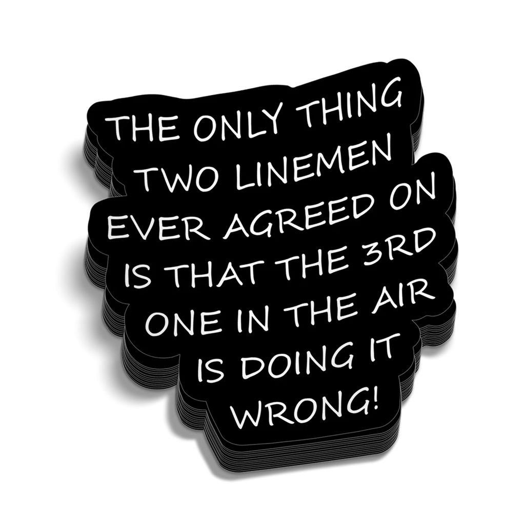 Two Linemen Hard Hat Decal