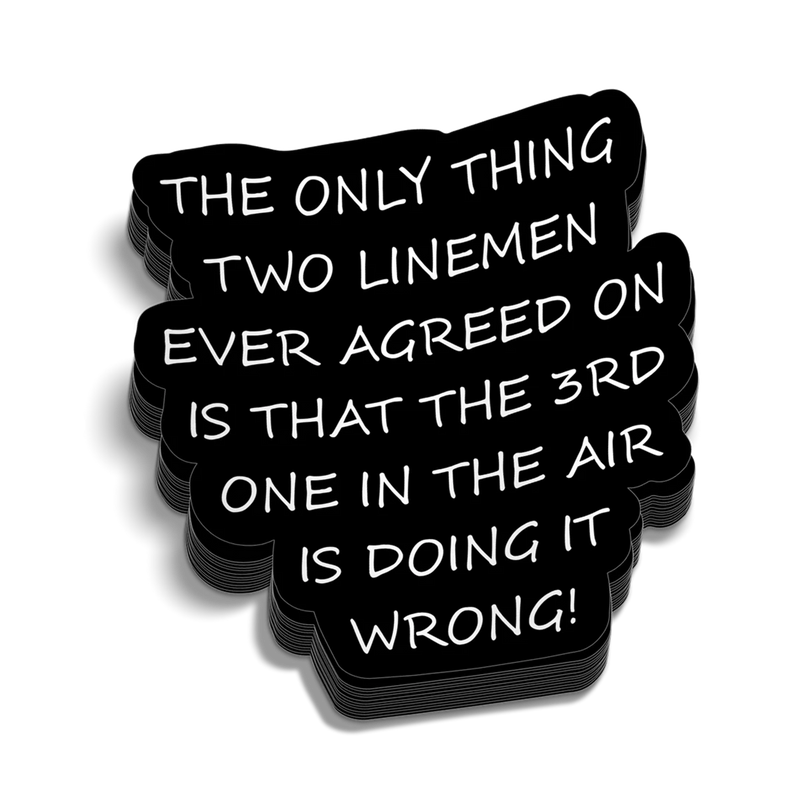 Two Linemen Hard Hat Decal