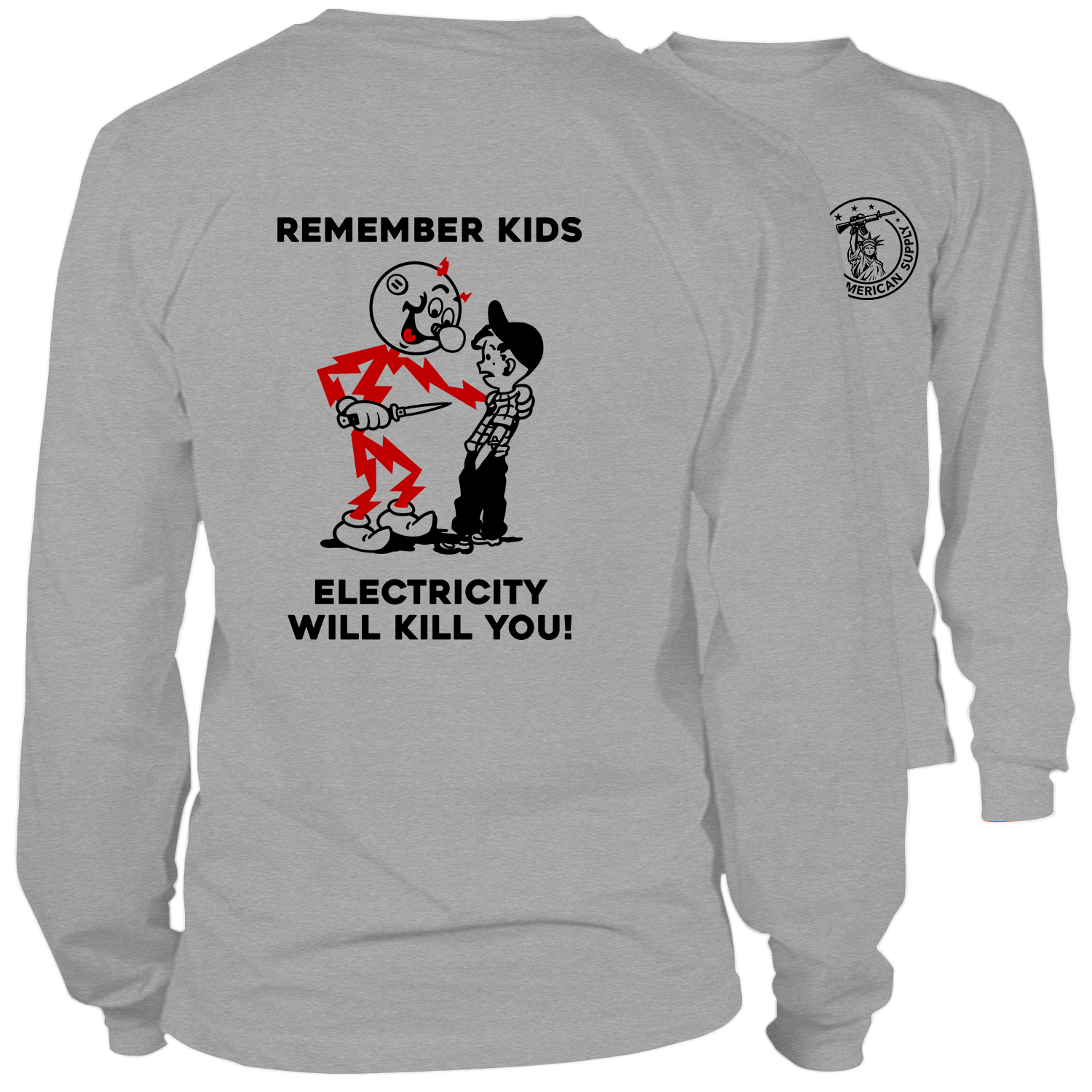 Remember Kids - Long Sleeve Heather Gray Shirt