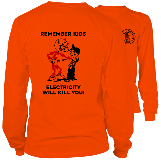 Remember Kids - Long Sleeve Hi-Vis Safety Orange Shirt