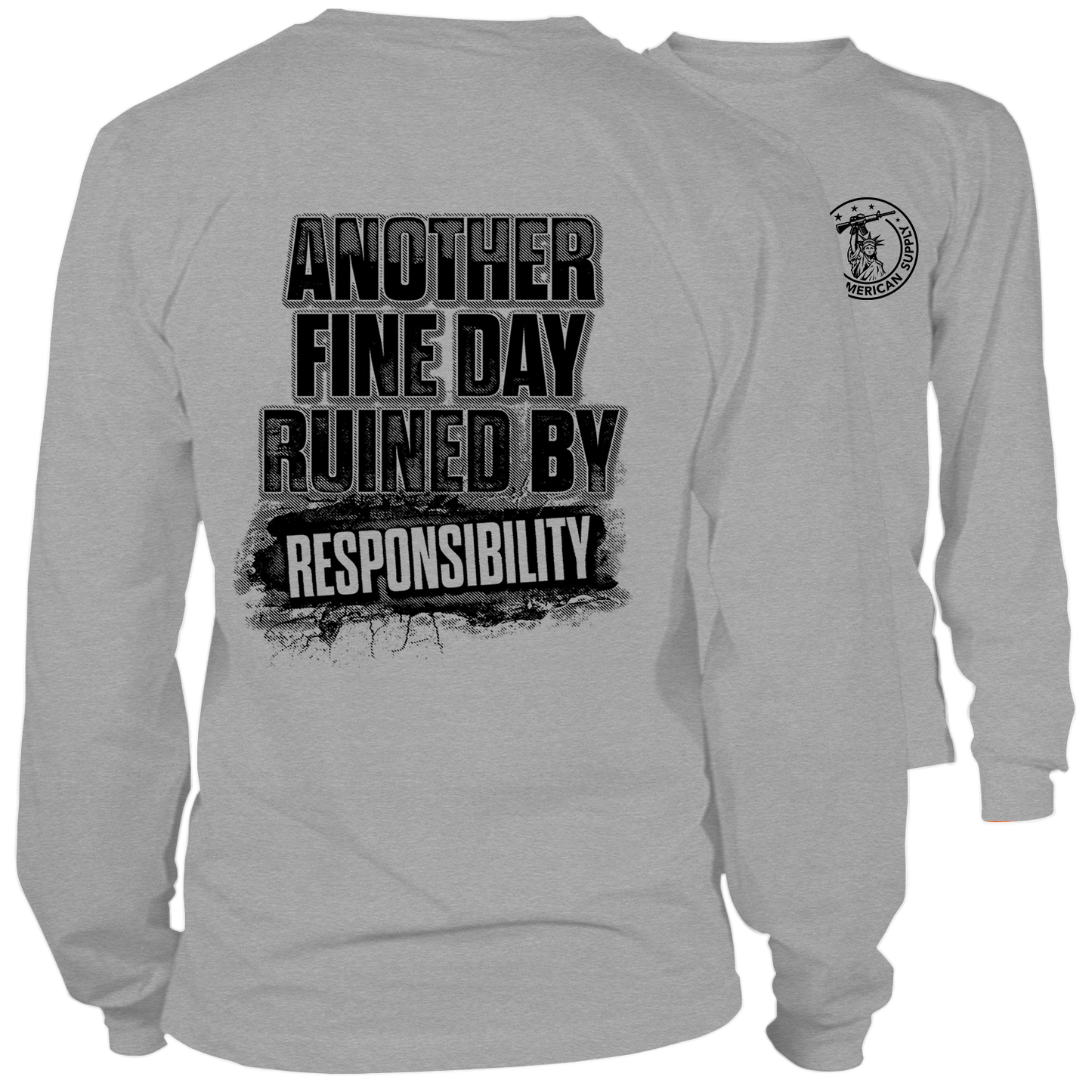 Responsibility - Long Sleeve Heather Gray T-Shirt