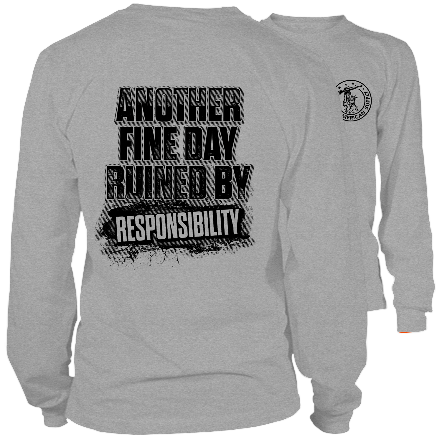 Responsibility - Long Sleeve Heather Gray T-Shirt