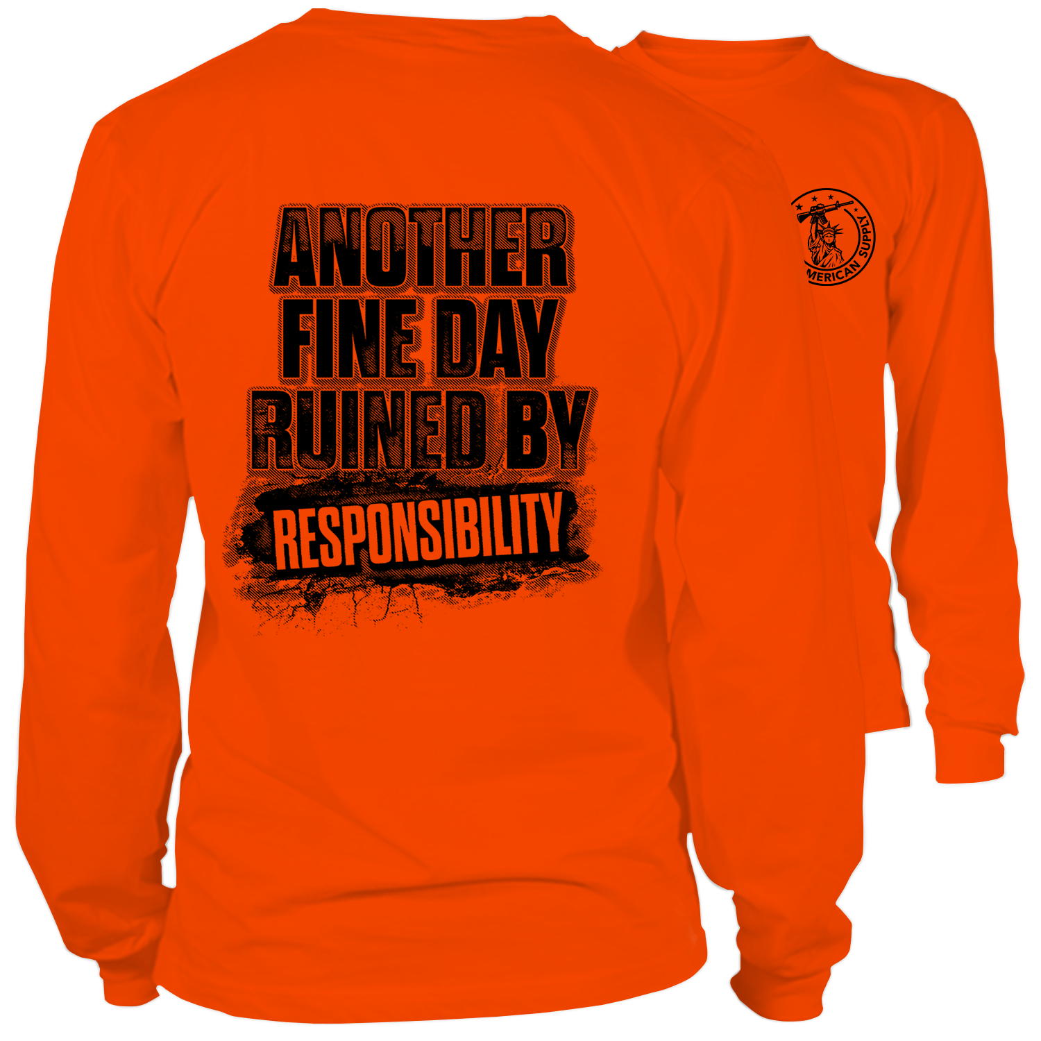 Responsibility - Long Sleeve Safety Orange Hi-Vis T-Shirt